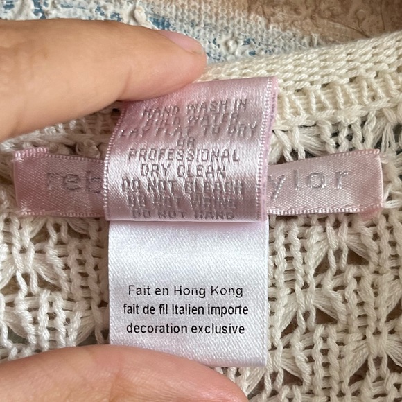 Rebecca Taylor Crochet Knit Tie Front Cardigan - Picture 3 of 11